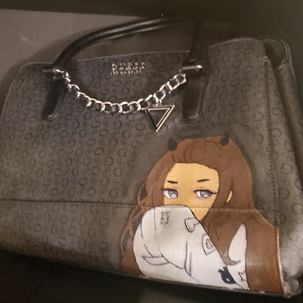 Guess Handbag Hand Painted